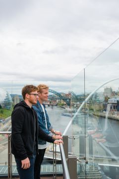 Two people looking at view in Newcastle