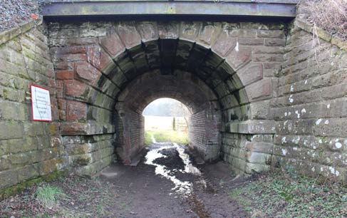 Railway tunnel opening on the Alnmouth Circular Walk.