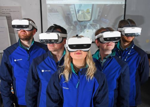Images shows apprentices using Virtual Reality technology at Northern Training Academy