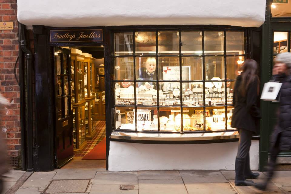 Bradleys Jewellers display window in York