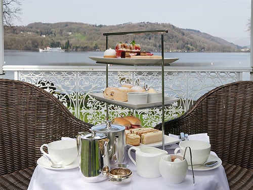 Afternoon tea at Storrs Hall in the Lake District, Cumbria