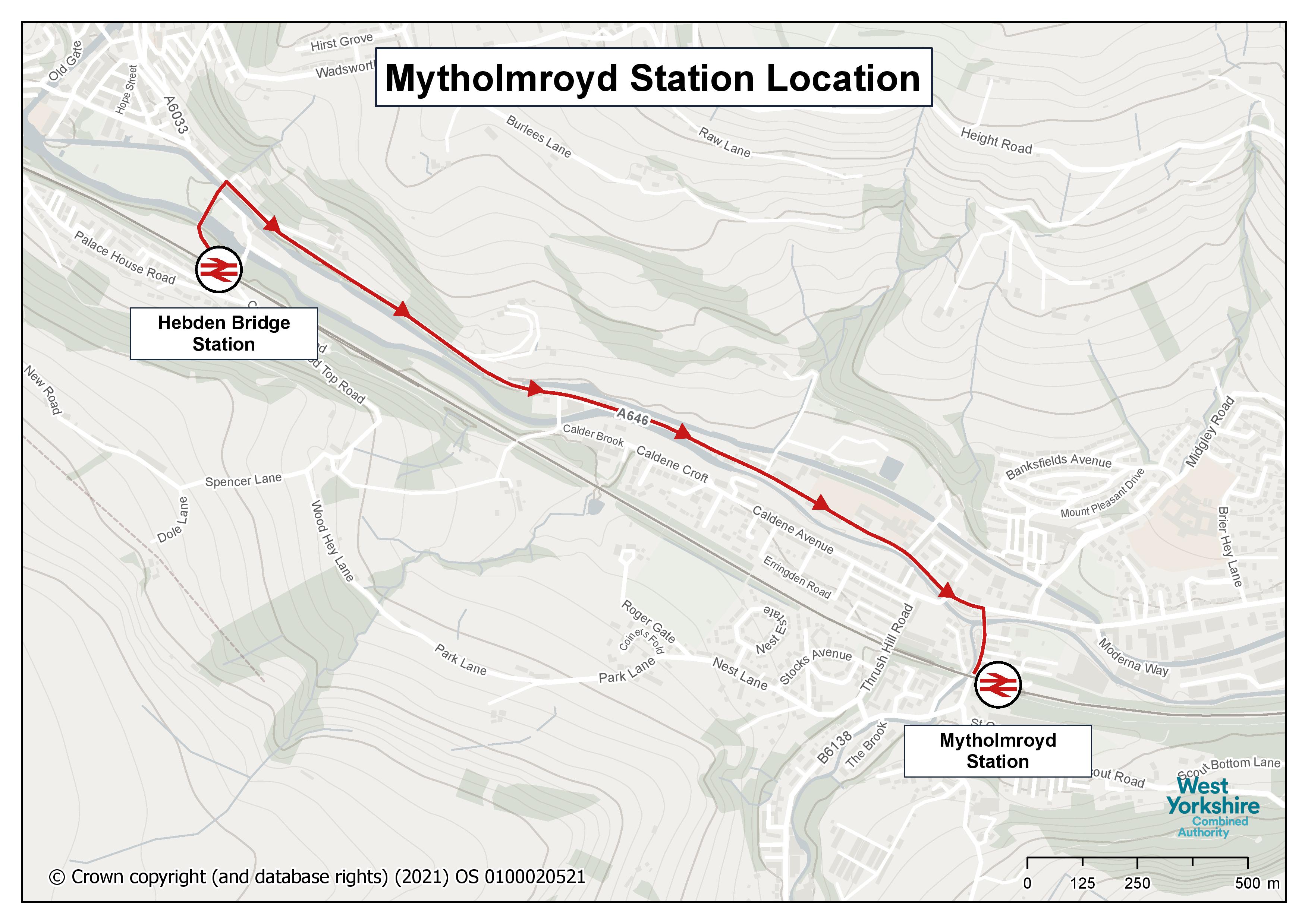 Hebden Bridge Alternate Route Map