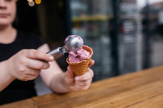 Person serving ice cream