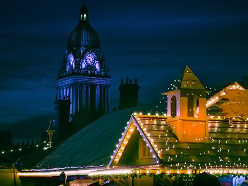 Leeds lit-up rooftops