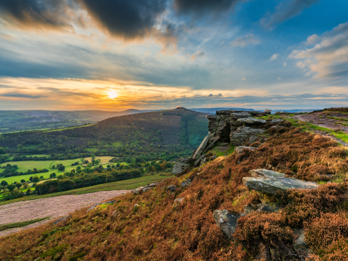 A sunset over Longshaw Estate.