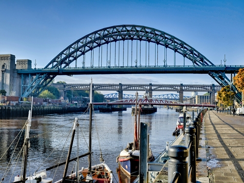 Shot of the Tyne Bridge in Newcastle on a sunny day