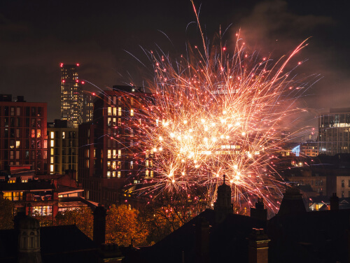 New Year's Eve fireworks in Manchester