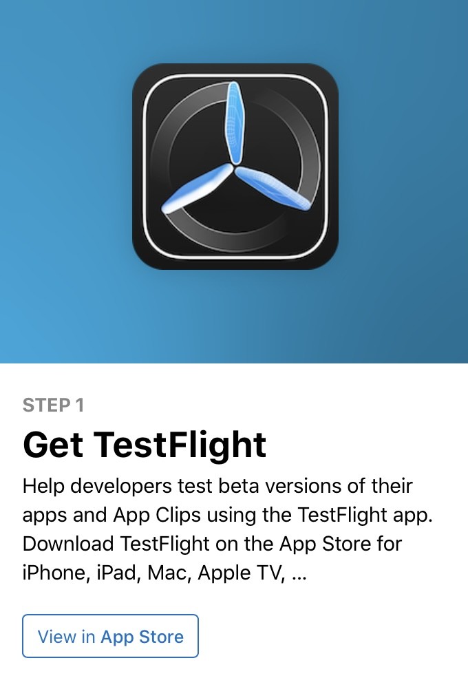 Test Flight Step 1