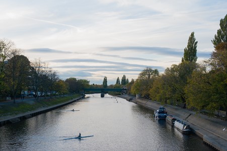 Image of rowers on the river in York