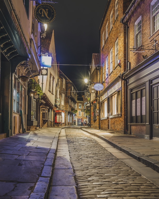 The shambles street in York, England
