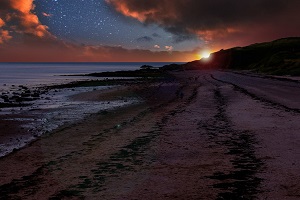 Sunset on Morecambe beach