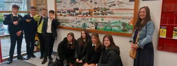 Image shows Karen Allerton with students from The Hollins secondary school image-shows-karen-allerton-with-students-from-the-hollins-secondary-school