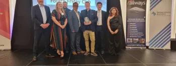 Image shows Marc Silverwood collecting Railway Innovation Award image-shows-marc-silverwood-collecting-railway-innovation-award