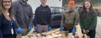 Image shows Year in Industry students creating'Bug Hotels' - 1 wyp2s-2e78c-sc6md-4qwhq-kgegl