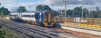 Train at Ashington Station on the Northumberland Line