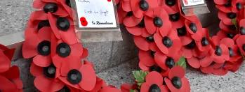This image shows poppy wreaths at Soldiers Gate in Manchester Victoria station this-image-shows-poppy-wreaths-at-soldiers-gate-in-manchester-victoria-station