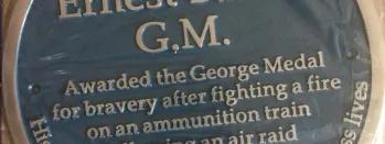 This image shows the blue plaque honouring Ernest Barker this-image-shows-the-blue-plaque-honouring-ernest-barker