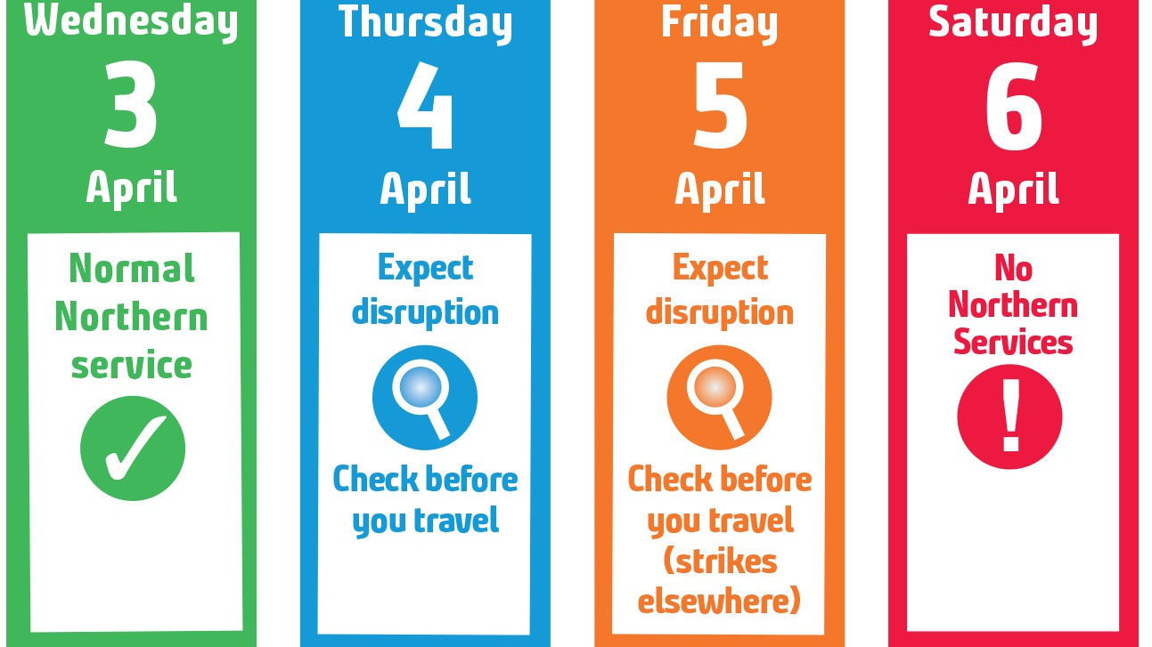 ASLEF strike - Travel Advice Calendar 3-6 April 2024