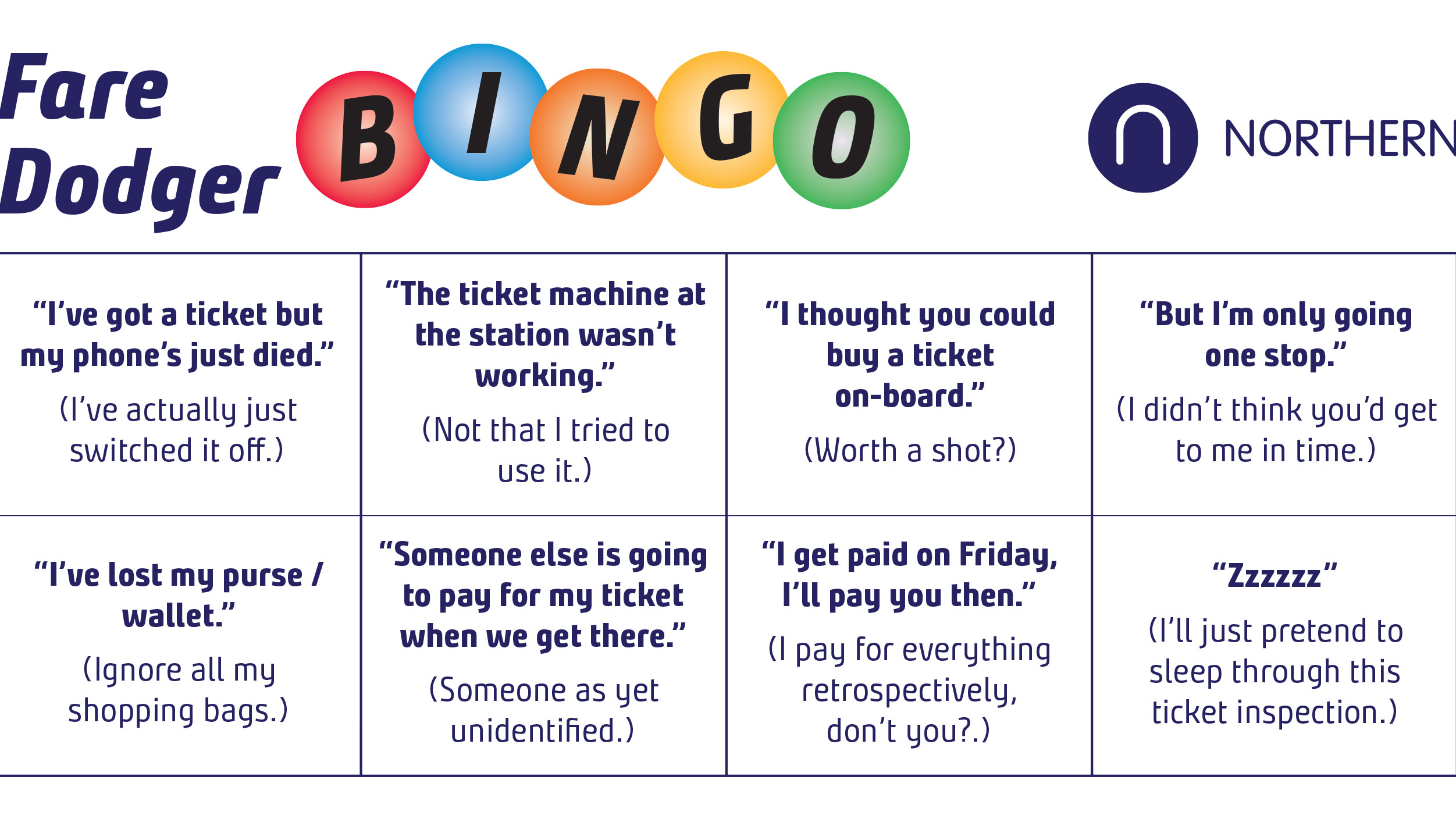 Fare Dodger Bingo