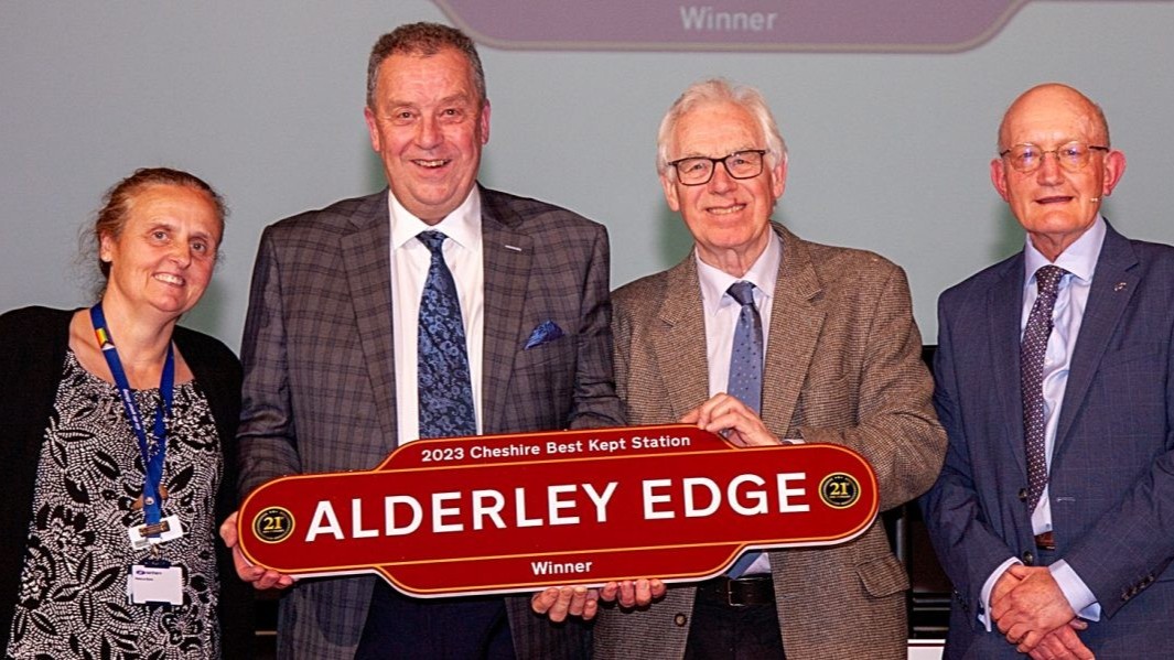 Image shows - Alderley-Edge - Winner of Cheshire Best Kept Station Award 2023