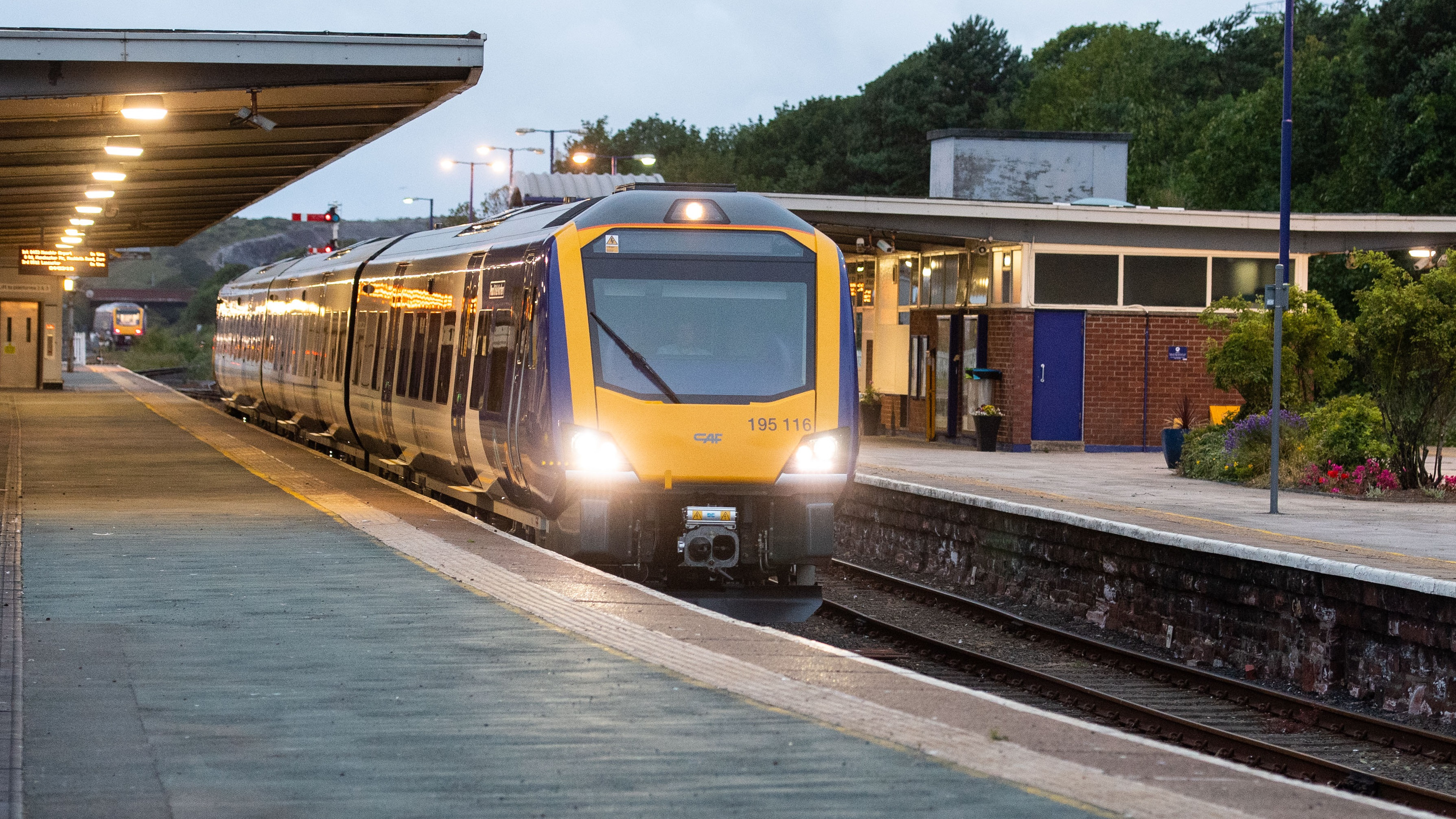 Image shows Northern train at night