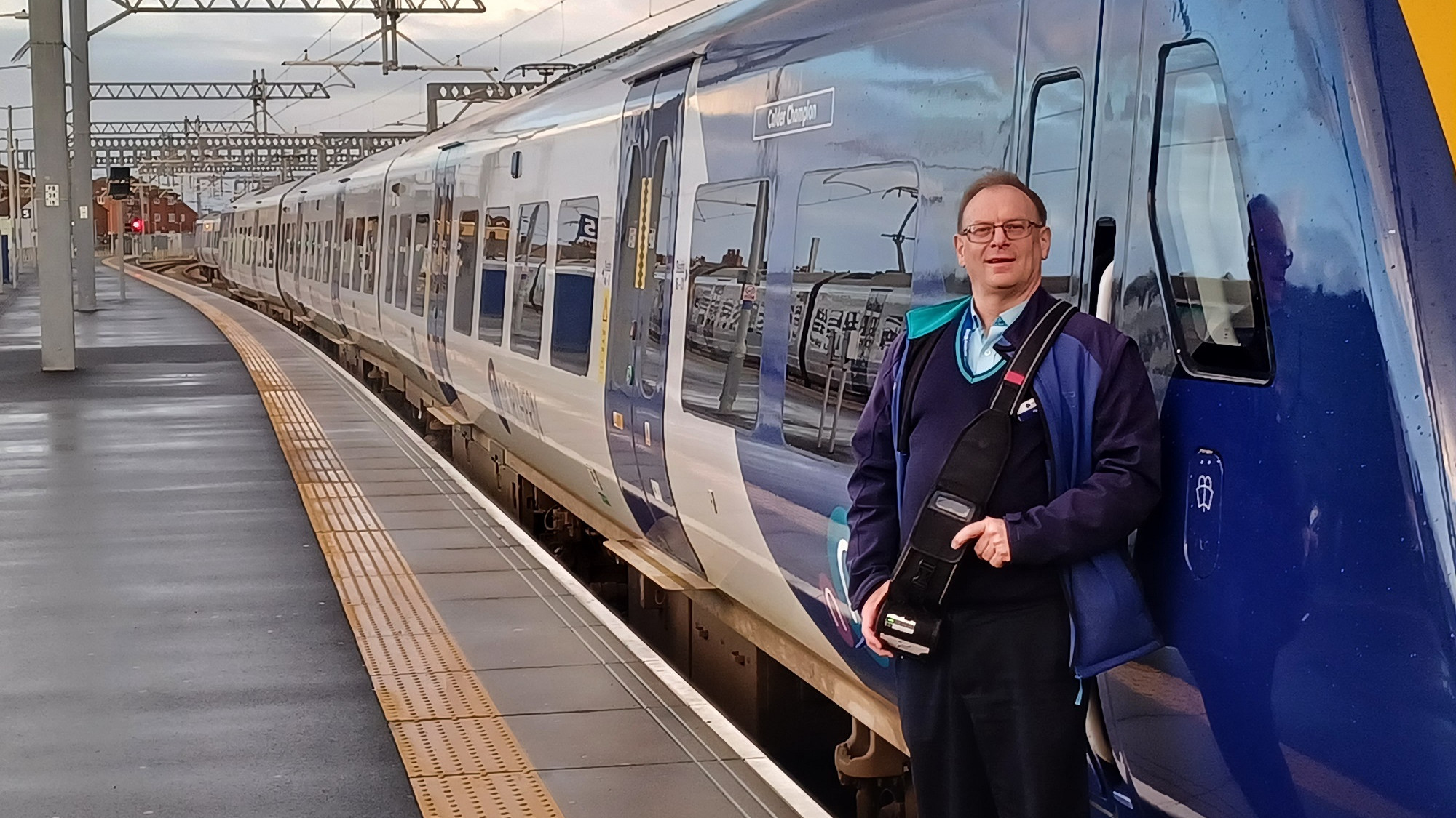 Image shows Paul Wilkinson at Blackpool North station