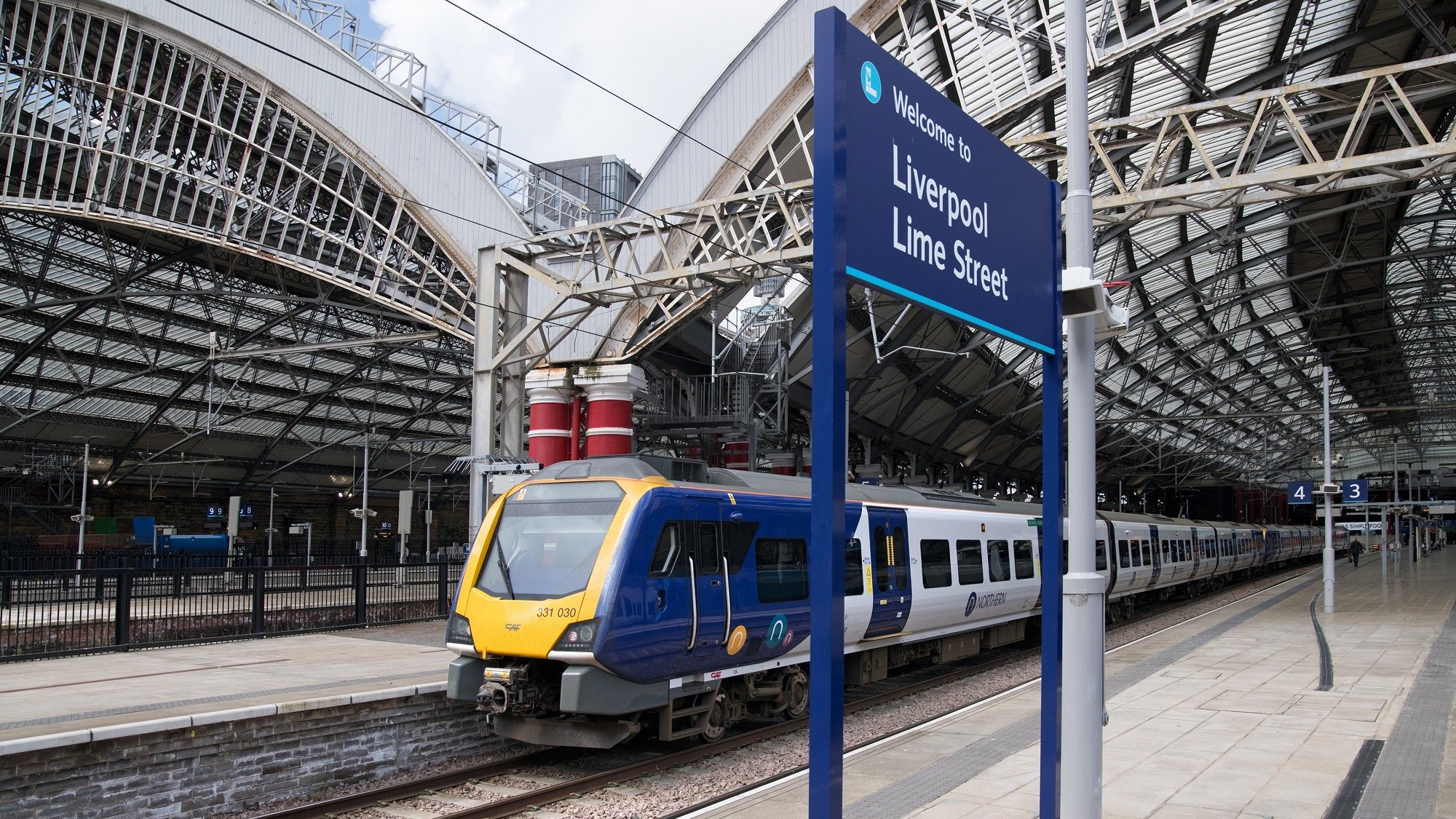 Image shows a Northern service at Liverpool Lime Street Station cropped