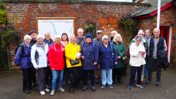Image shows participants on Wolds Coast day trip