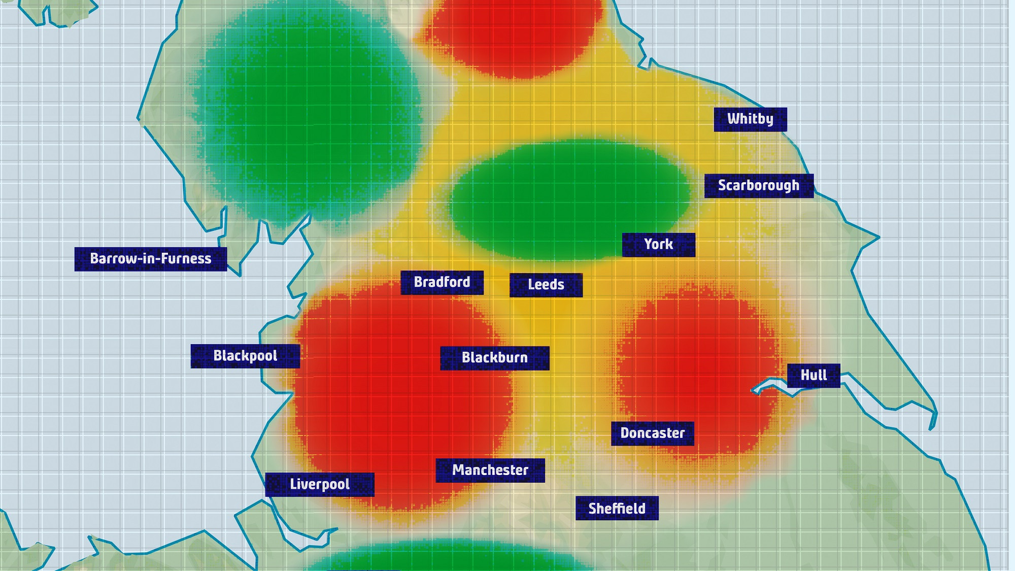 Image shows school commuter heat map