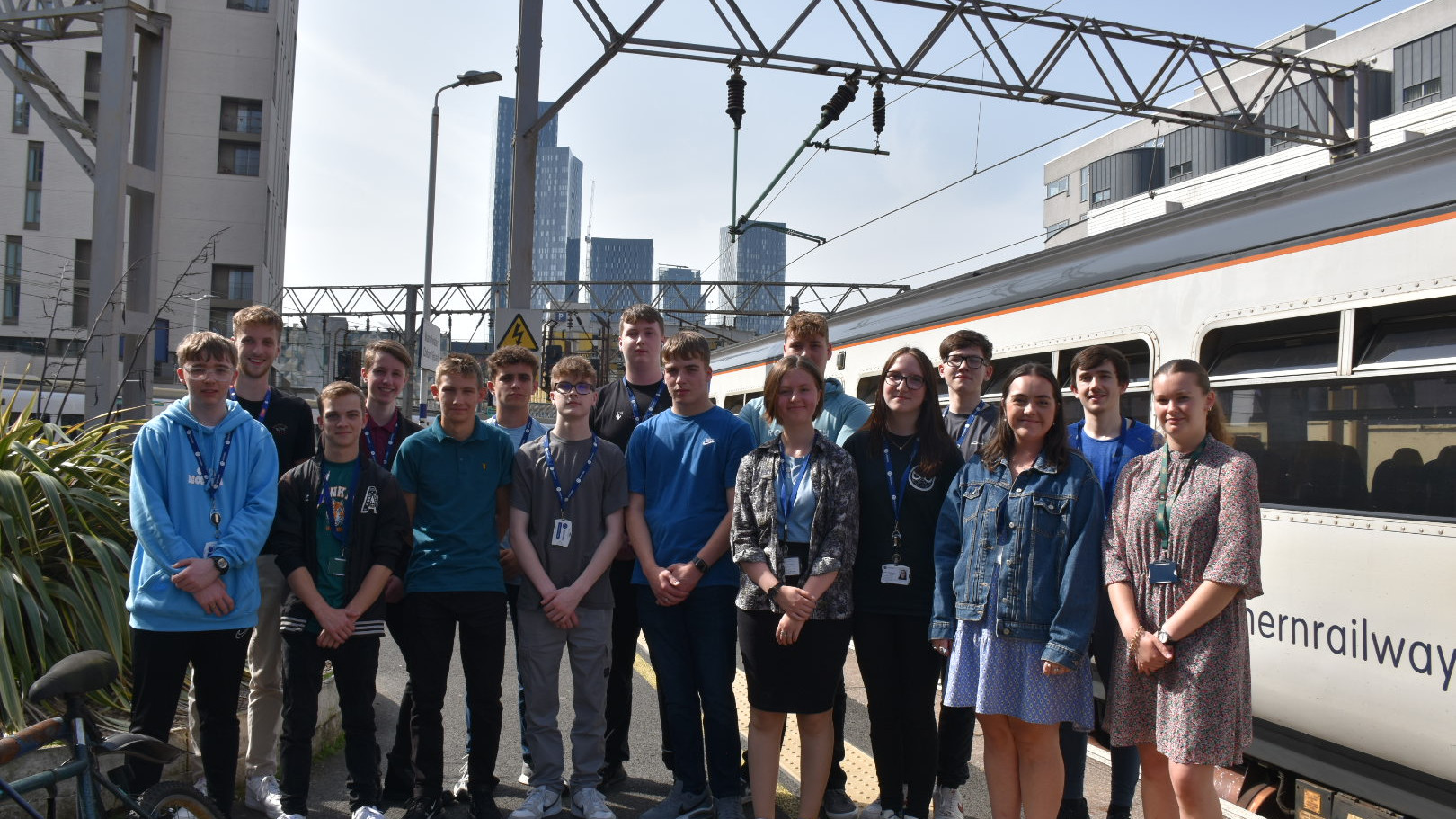 Image shows the 16 new engineering apprentices at Northern