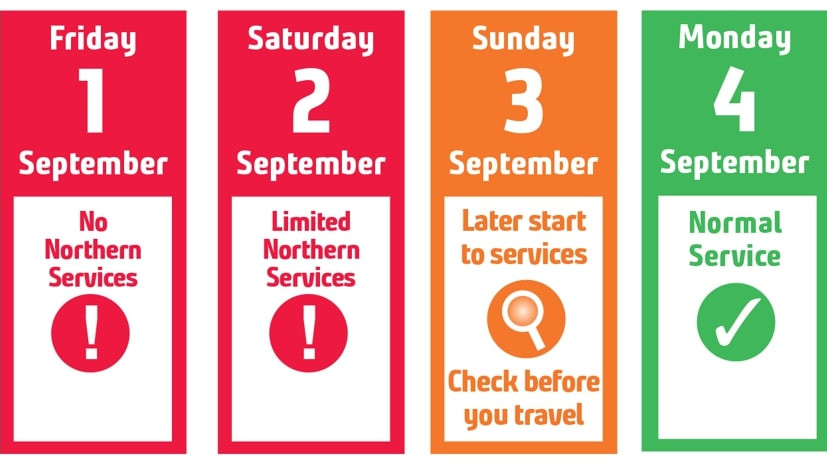 Image shows travel advice calendar 1-4 September 2023