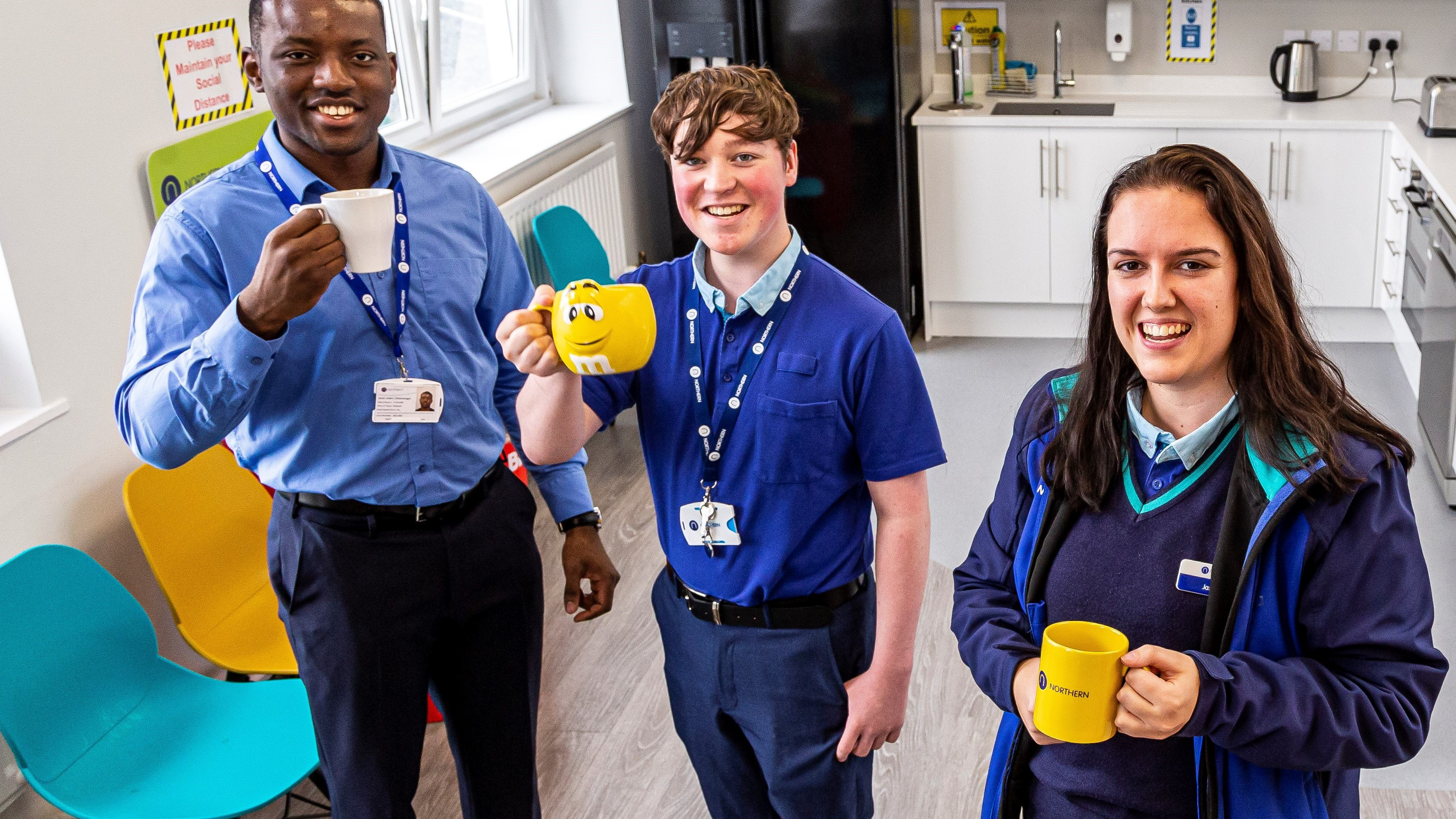 Northern colleagues enjoying the new staff facilities