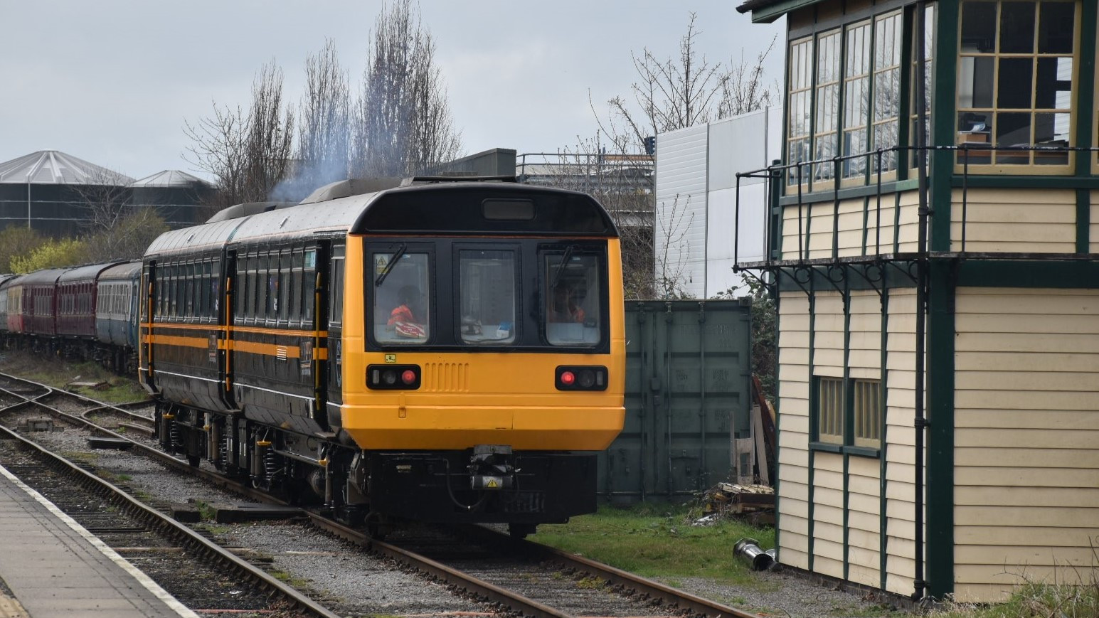 The dry ice technology being demonstrated at Wensleydale Railway