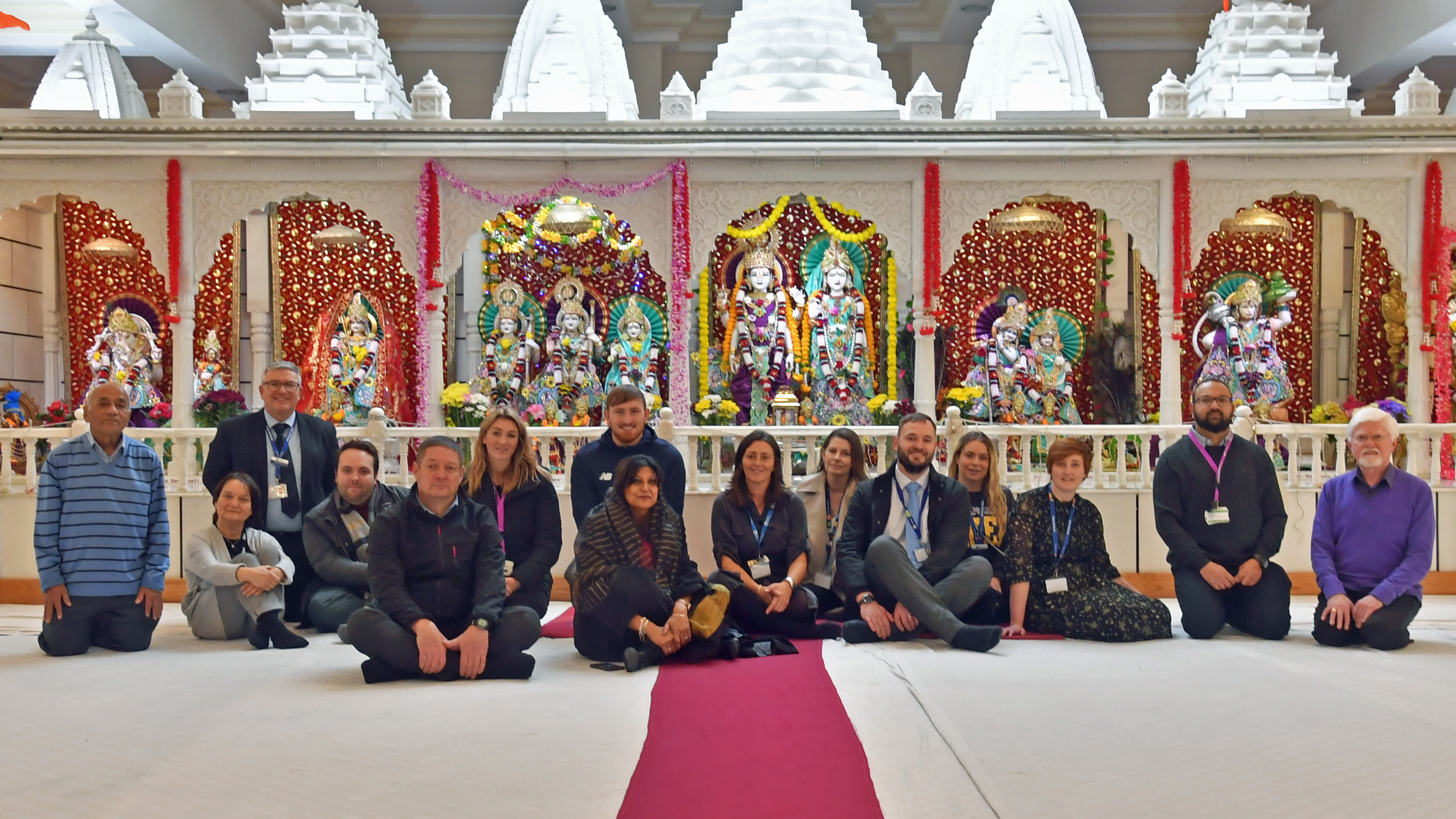 This image shows Northern colleagues at the Shree Lakshmi Narayan Hindu Temple