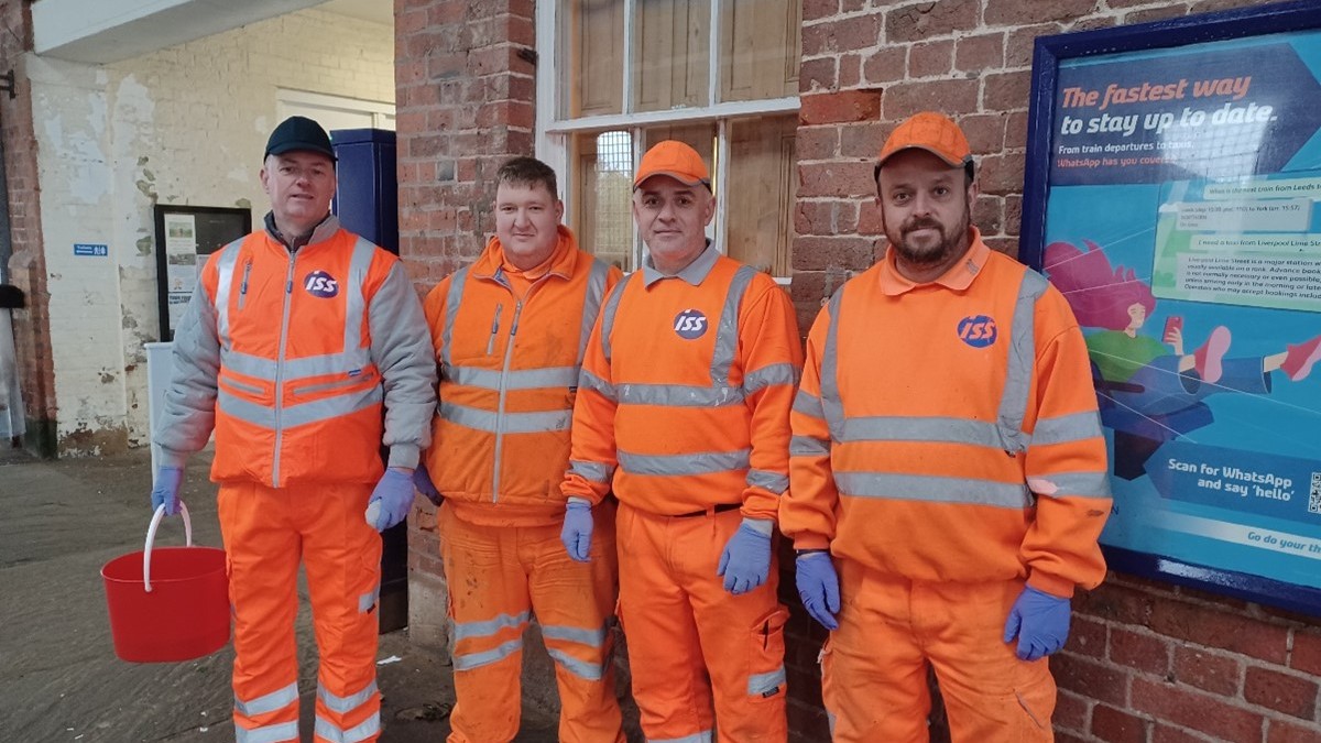 This image shows more volunteers at Filey station