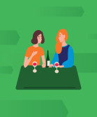 image of two friends sharing a drink